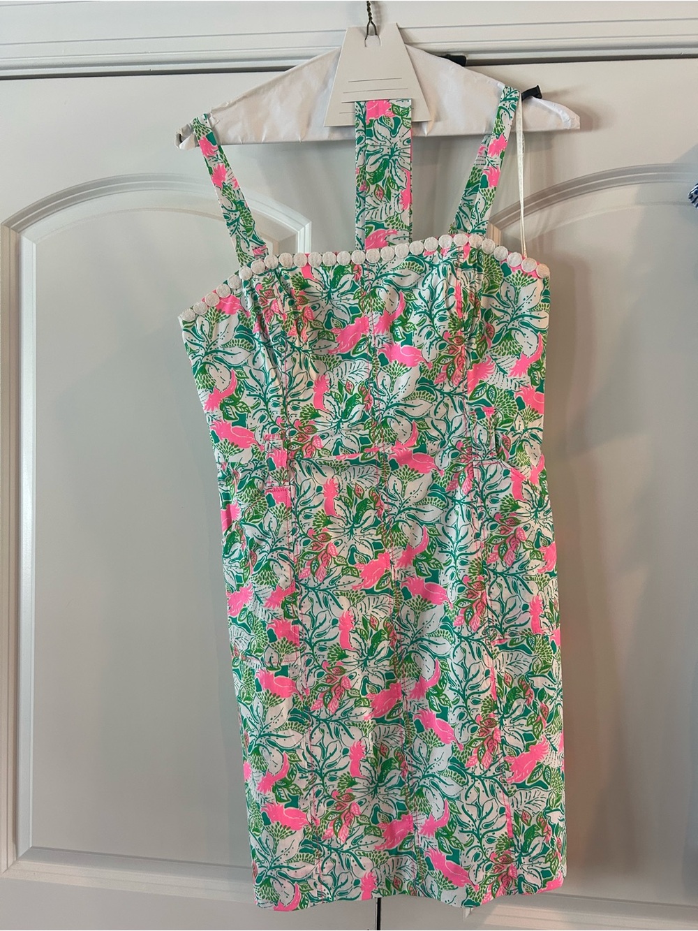 Lilly Pulitzer Green & Hot Pink Floral Strap Sundress